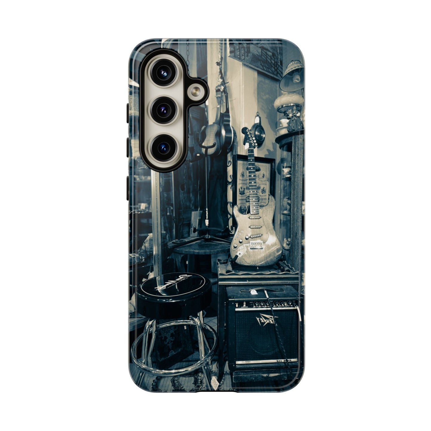 Guitar Vintage Phone Case, Tough Cases, Music Lover Gift, Rock & Roll Accessories, Unique Guitar Artwork, Phone Protection