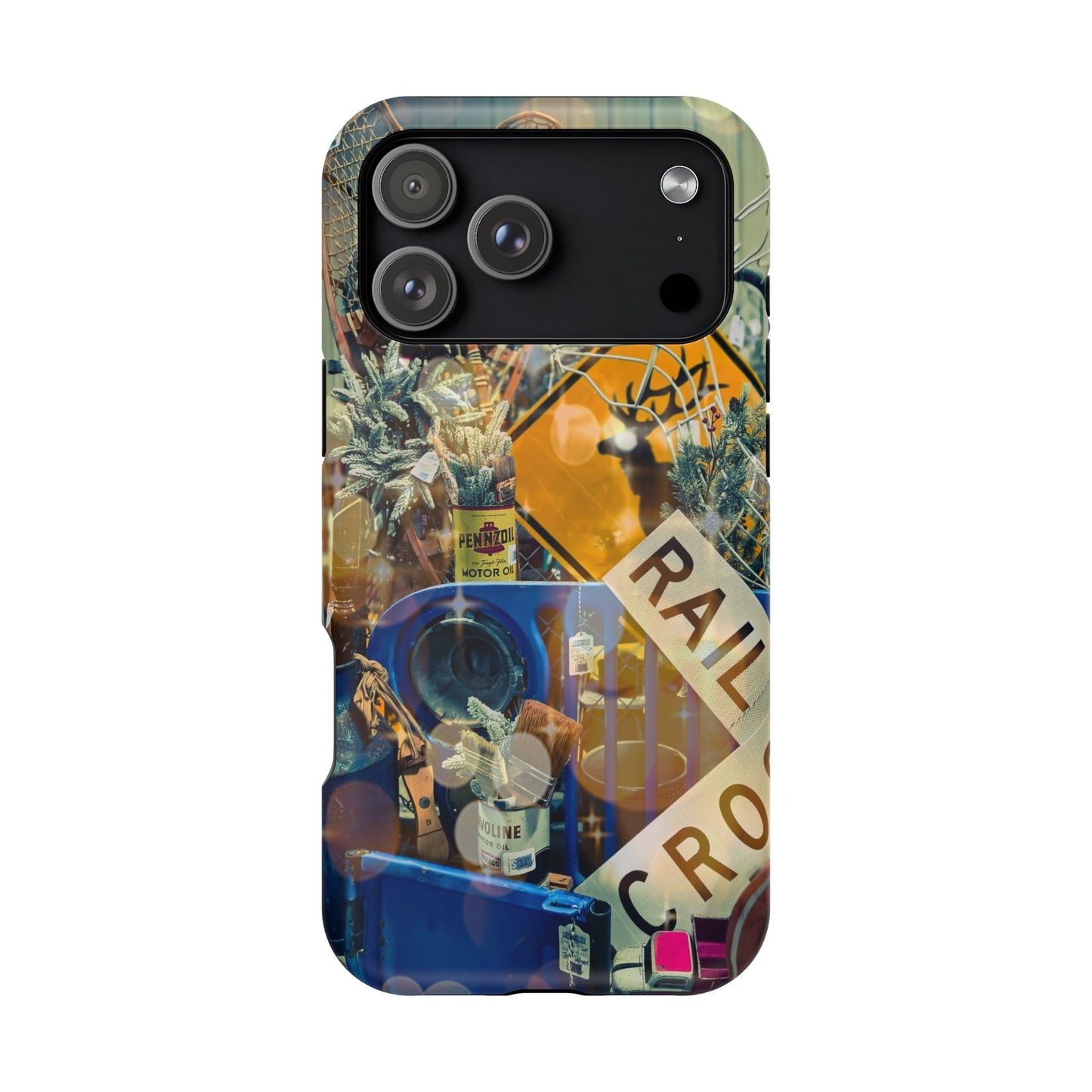 Vintage Railroad Crossing Collage Phone Case