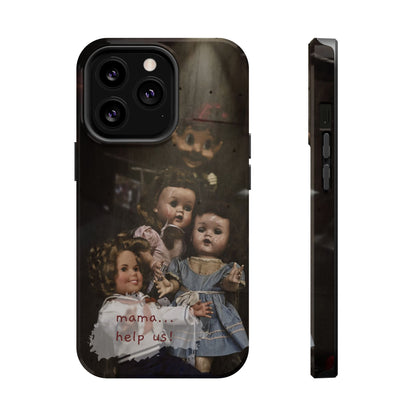 Personalized Creepy Doll MagSafe Tough Phone Case – Gothic Vintage Graphic
