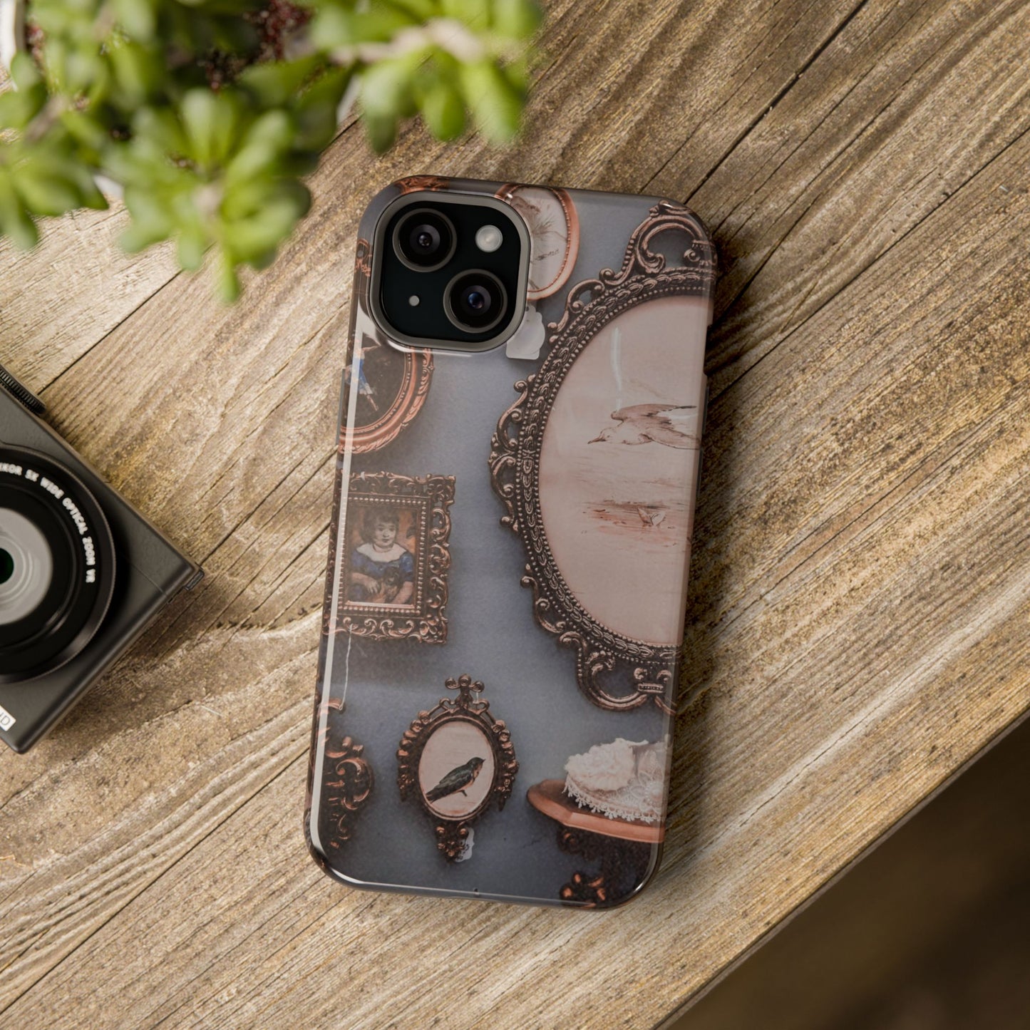 Vintage Frame Gallery Phone Case with MagSafe, Antique Wall Art Tough Case, Impact Resistant Protective Phone Cover