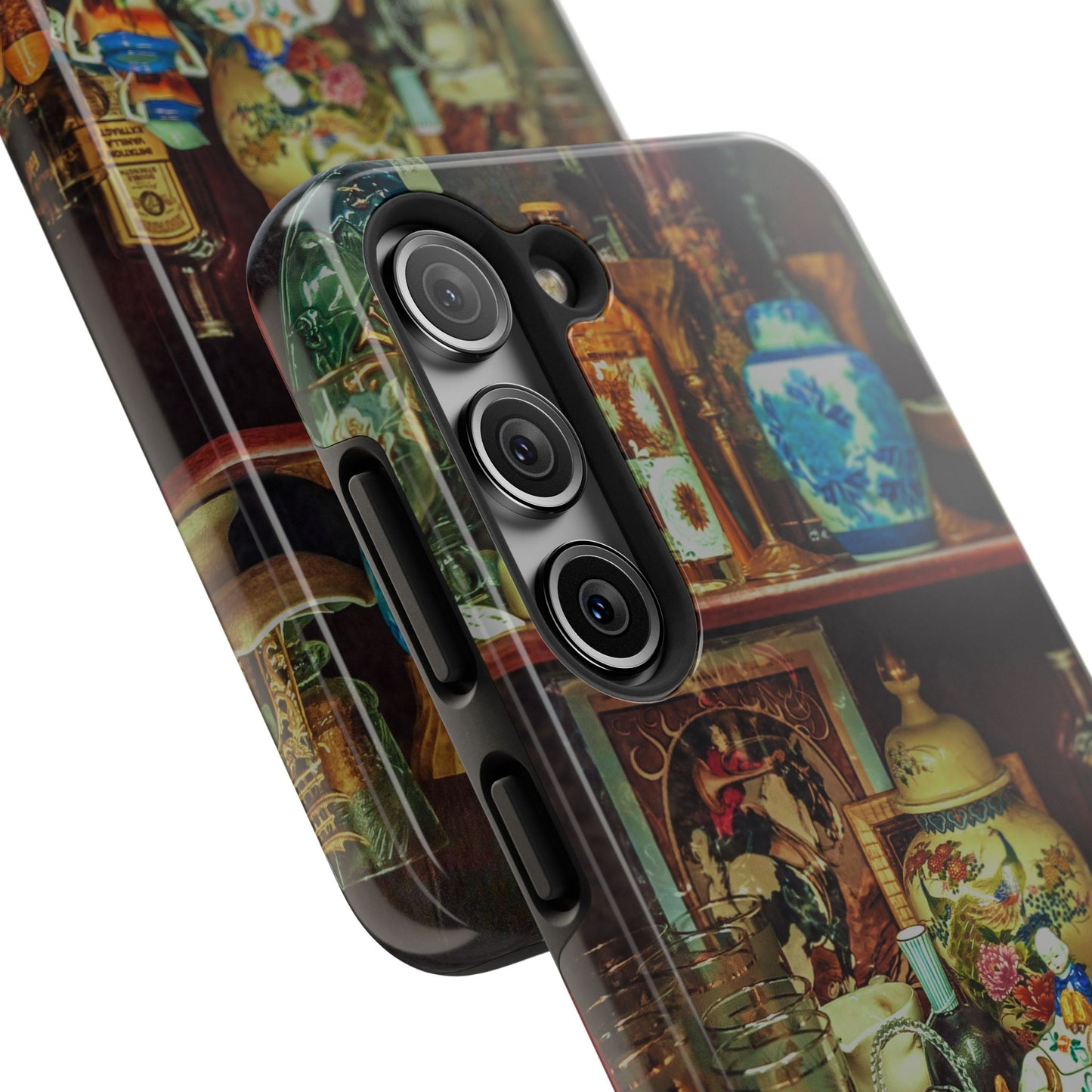 Vintage Curio Cabinet Tough Phone Case, Antique Shelf iPhone & Samsung Cover, Gift for Vintage Decor Lovers