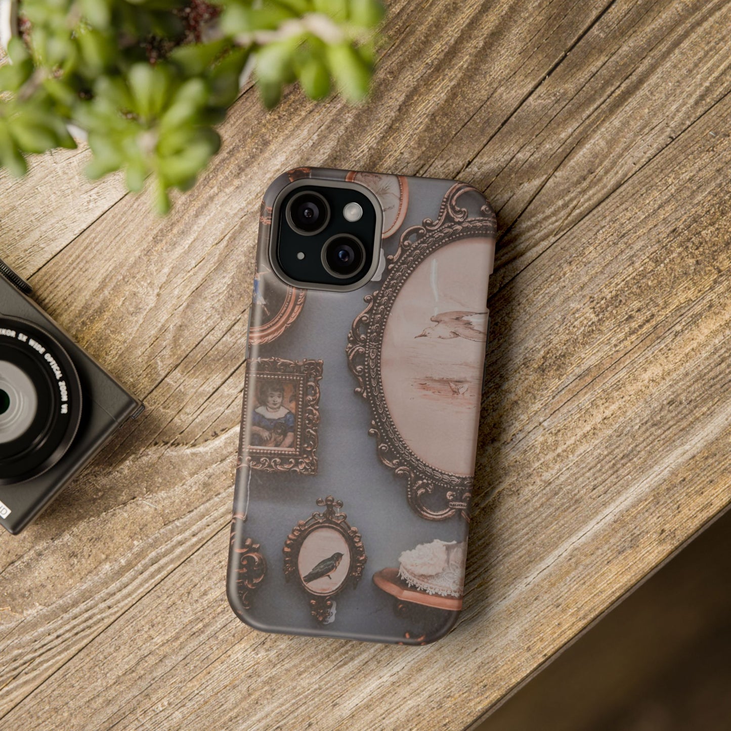Vintage Frame Gallery Phone Case with MagSafe, Antique Wall Art Tough Case, Impact Resistant Protective Phone Cover