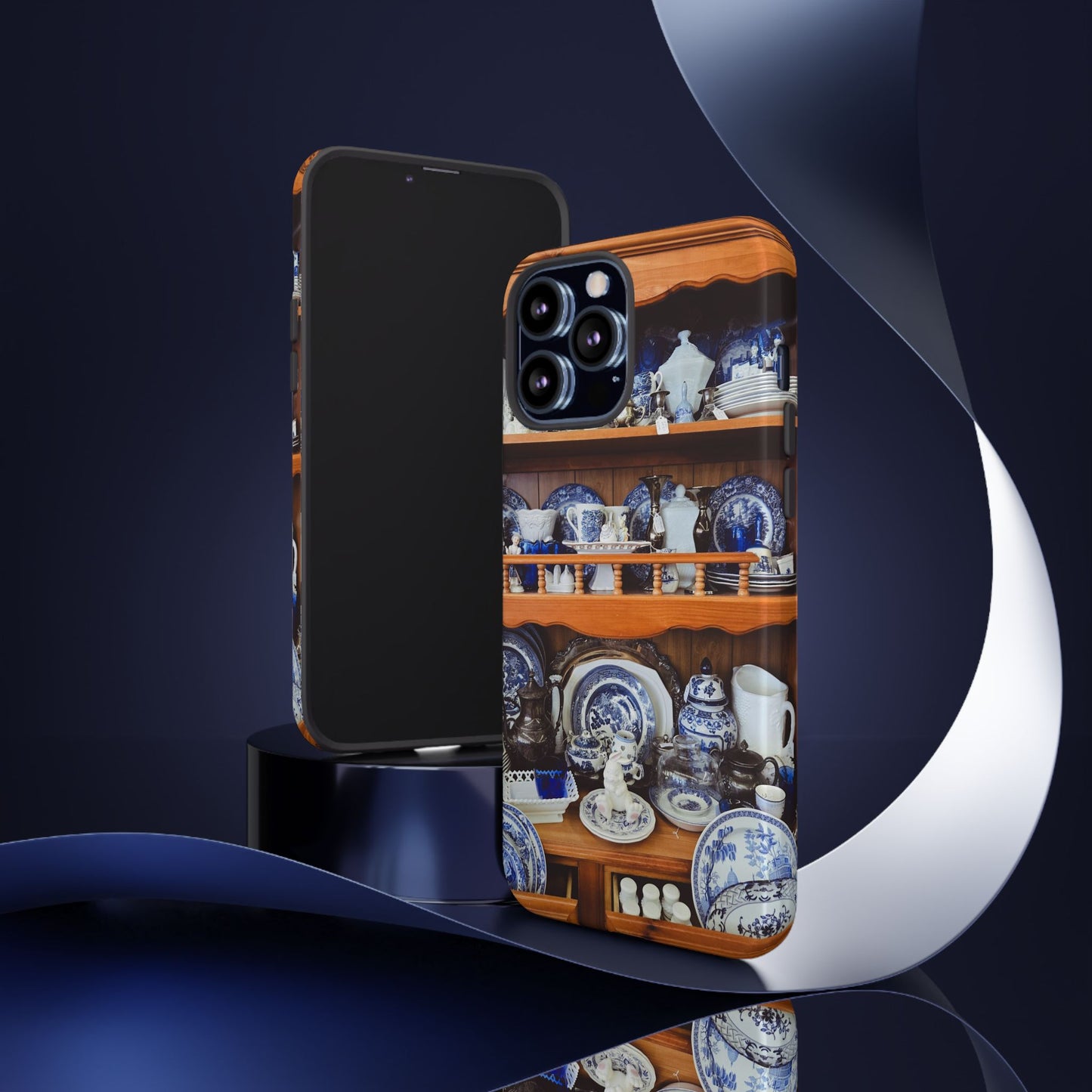 Blue & White Curio Charm Tough Phone Case. Classic China-Inspired Design with Timeless Elegance for Your iPhone, Samsung, or Google Pixel