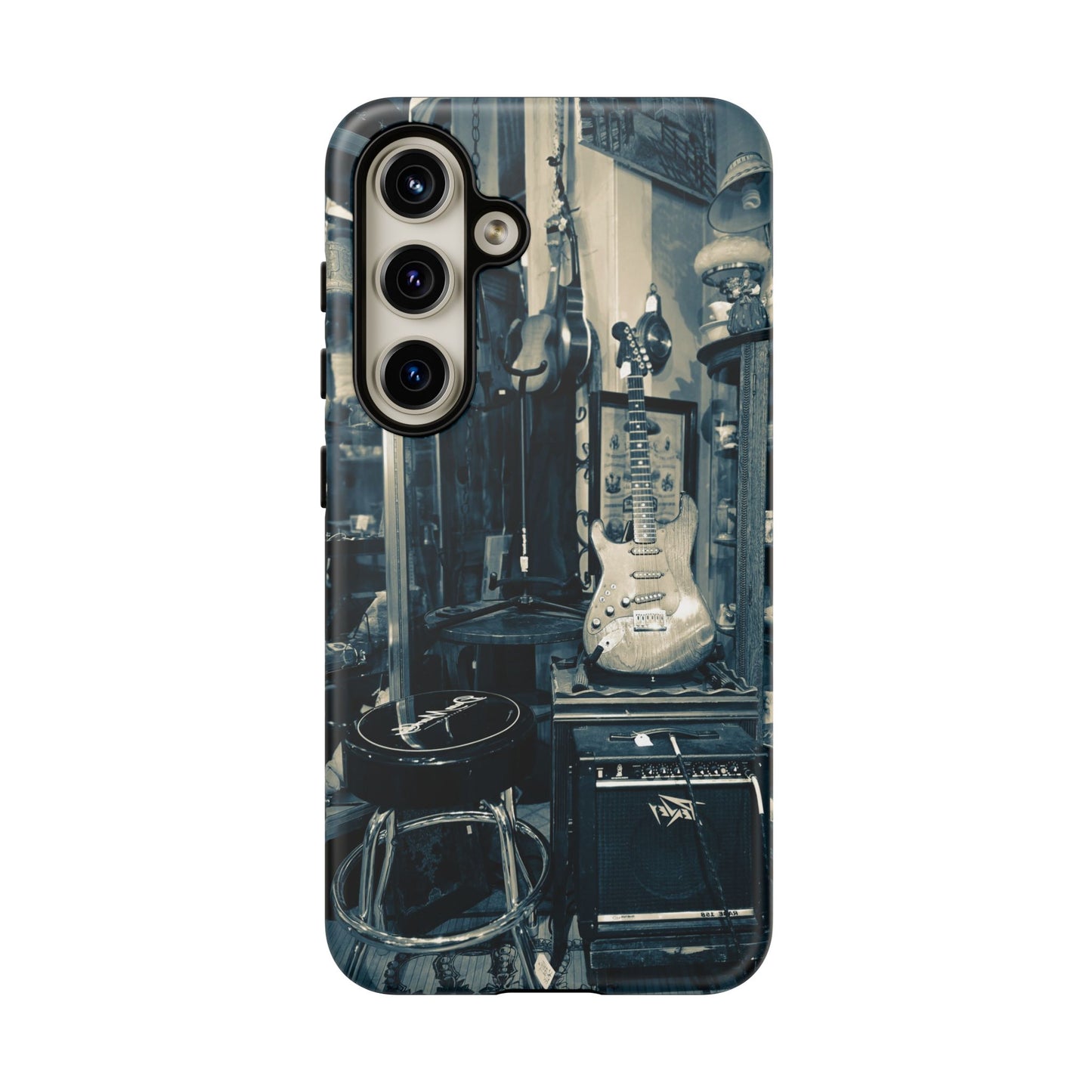 Guitar Vintage Phone Case, Tough Cases, Music Lover Gift, Rock & Roll Accessories, Unique Guitar Artwork, Phone Protection