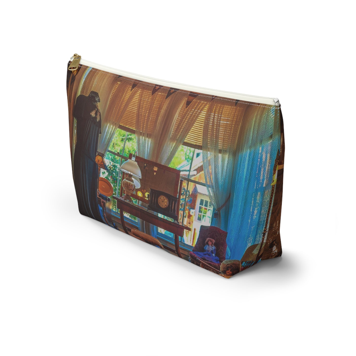 Vintage Cottage Accessories Pouch – Cozy Travel Companion — T‑Bottom Makeup & Organizer Bag