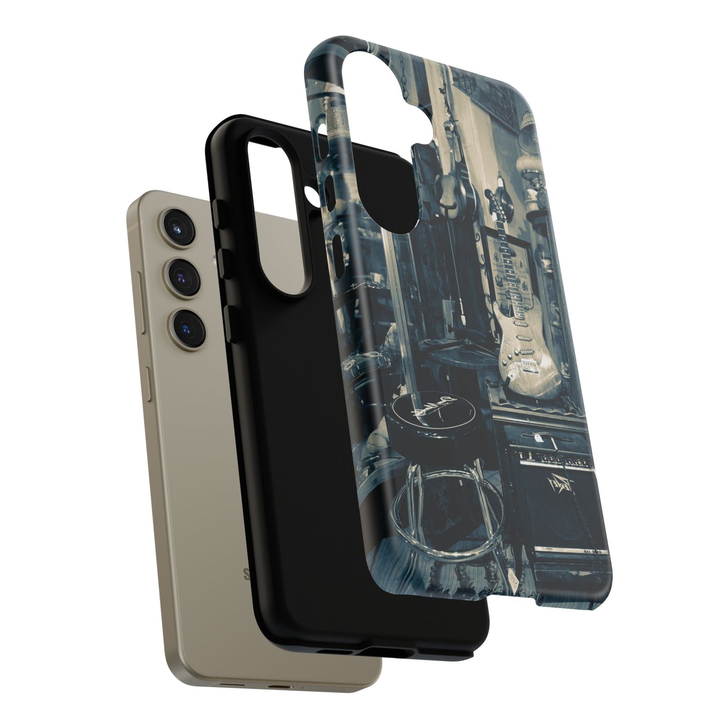 Guitar Vintage Phone Case, Tough Cases, Music Lover Gift, Rock & Roll Accessories, Unique Guitar Artwork, Phone Protection