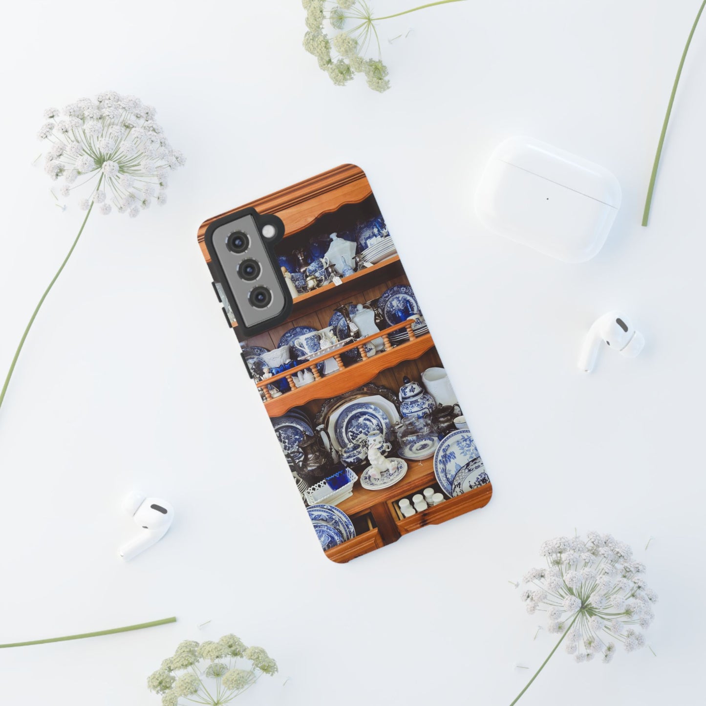 Blue & White Curio Charm Tough Phone Case. Classic China-Inspired Design with Timeless Elegance for Your iPhone, Samsung, or Google Pixel
