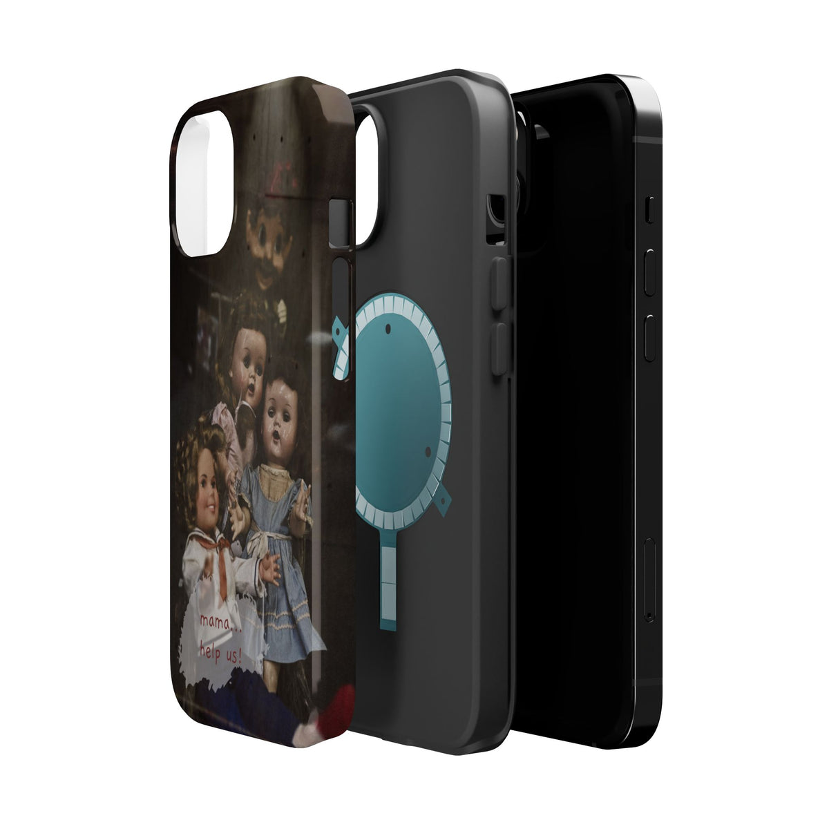 Personalized Creepy Doll MagSafe Tough Phone Case – Gothic Vintage Graphic