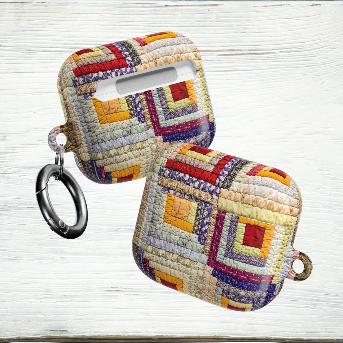 Vintage Log Cabin Quilt AirPods & AirPods Pro Case – Protective Cover