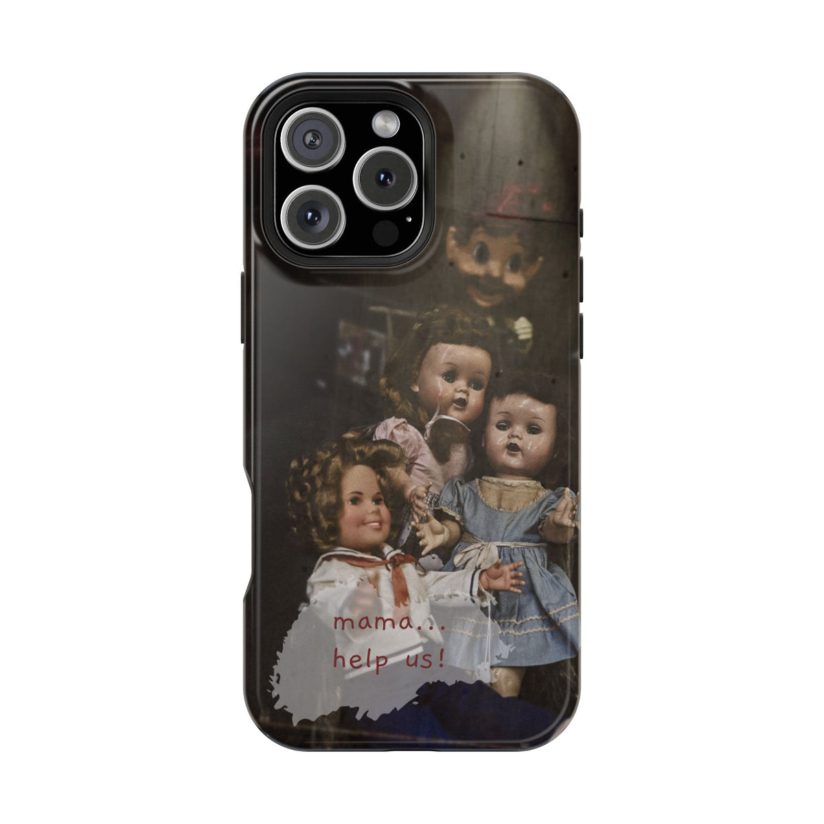 Personalized Creepy Doll MagSafe Tough Phone Case – Gothic Vintage Graphic