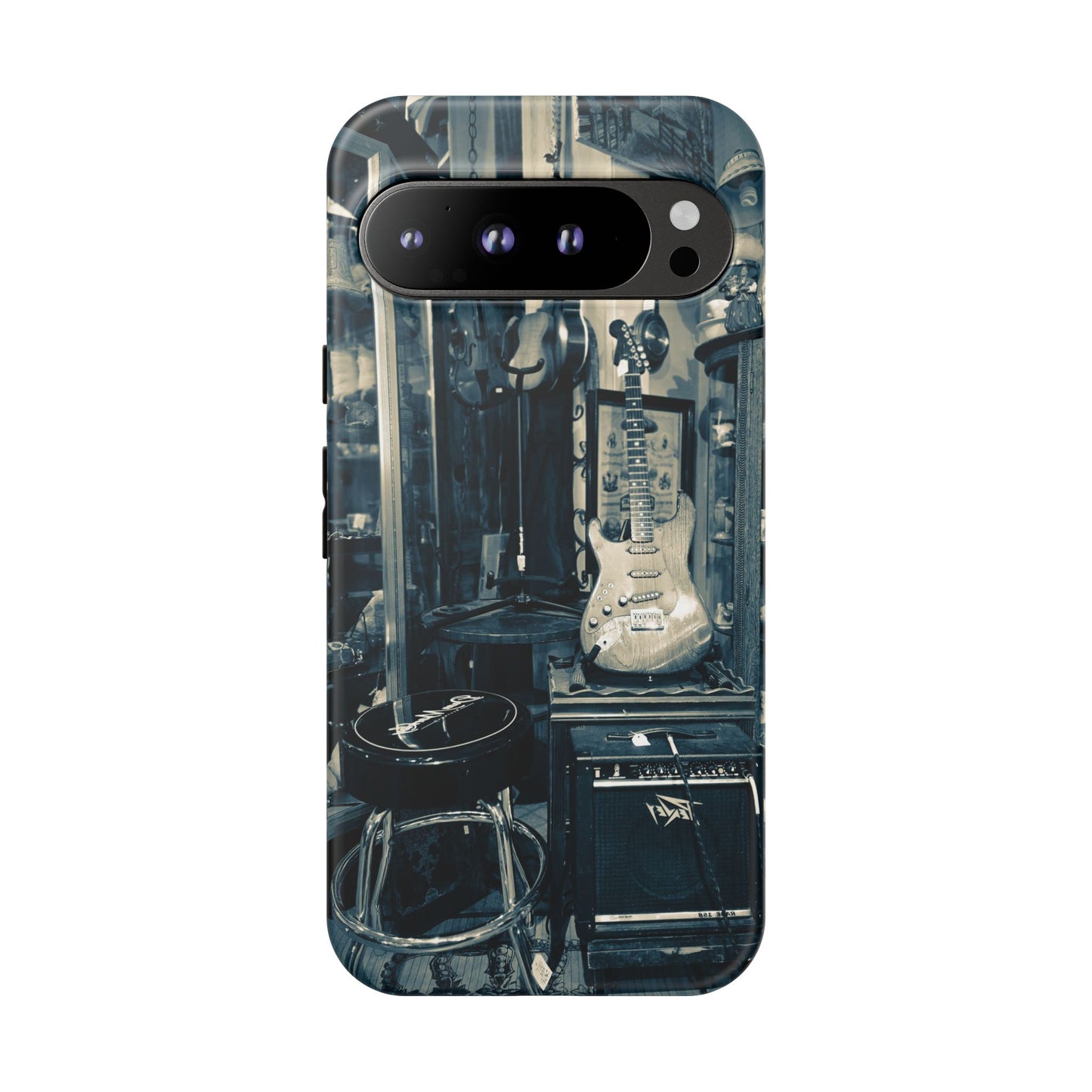 Guitar Vintage Phone Case, Tough Cases, Music Lover Gift, Rock & Roll Accessories, Unique Guitar Artwork, Phone Protection