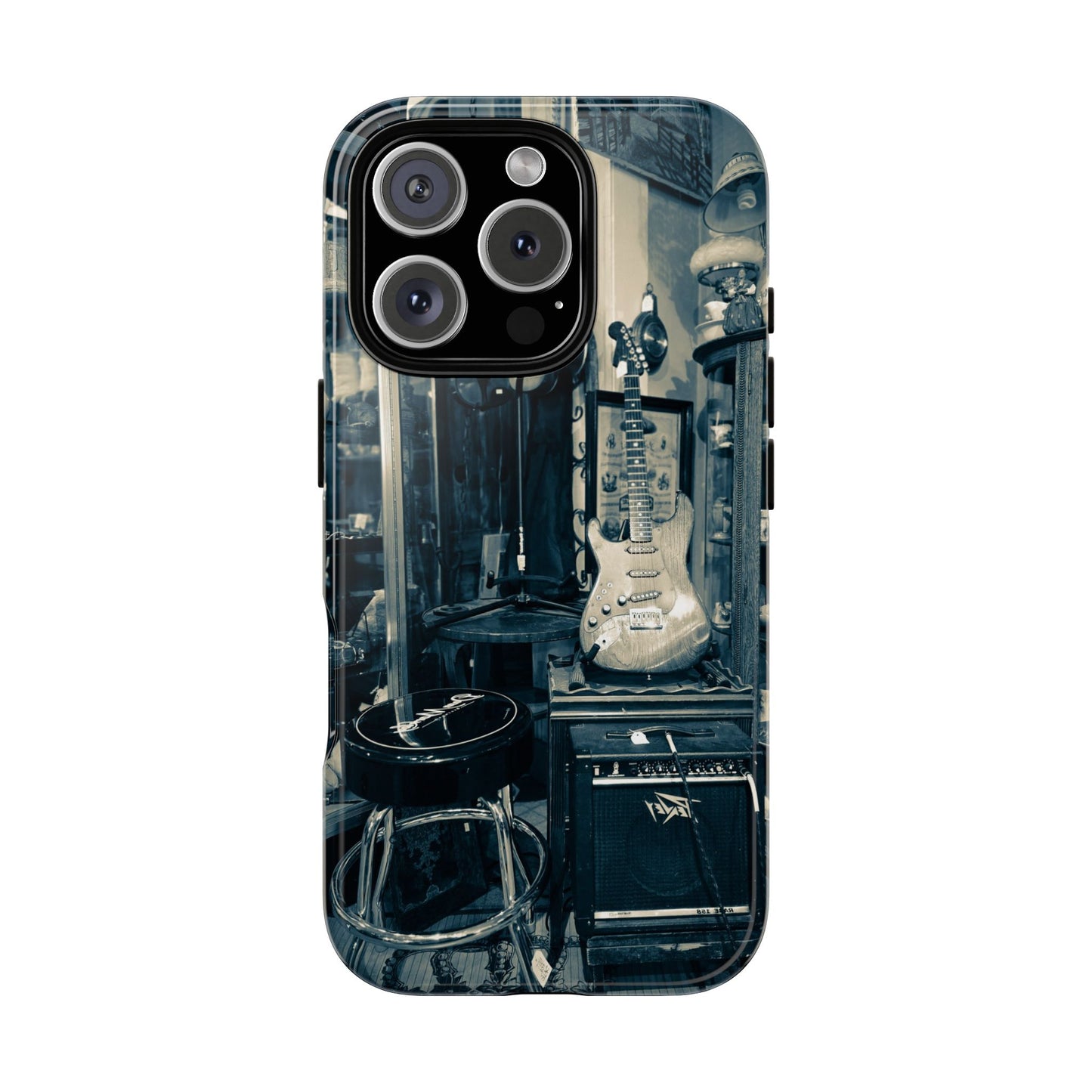 Guitar Vintage Phone Case, Tough Cases, Music Lover Gift, Rock & Roll Accessories, Unique Guitar Artwork, Phone Protection