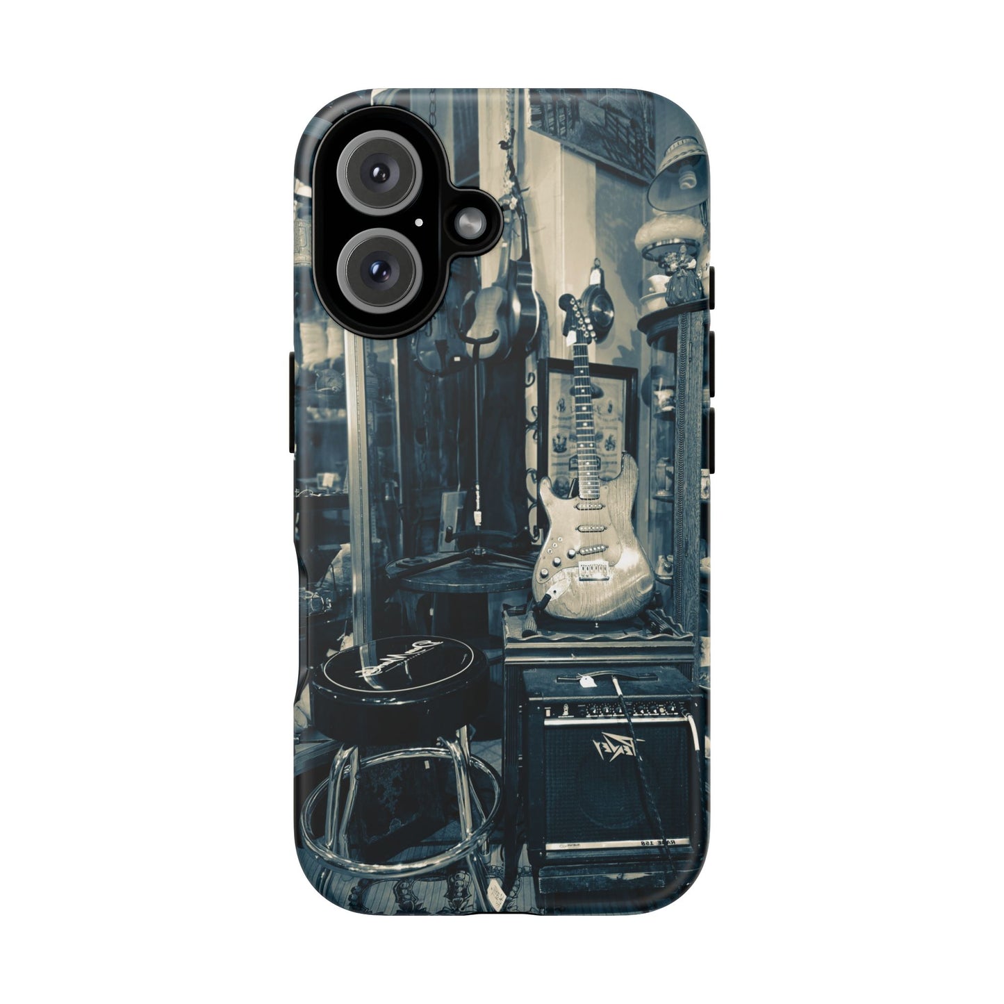 Guitar Vintage Phone Case, Tough Cases, Music Lover Gift, Rock & Roll Accessories, Unique Guitar Artwork, Phone Protection