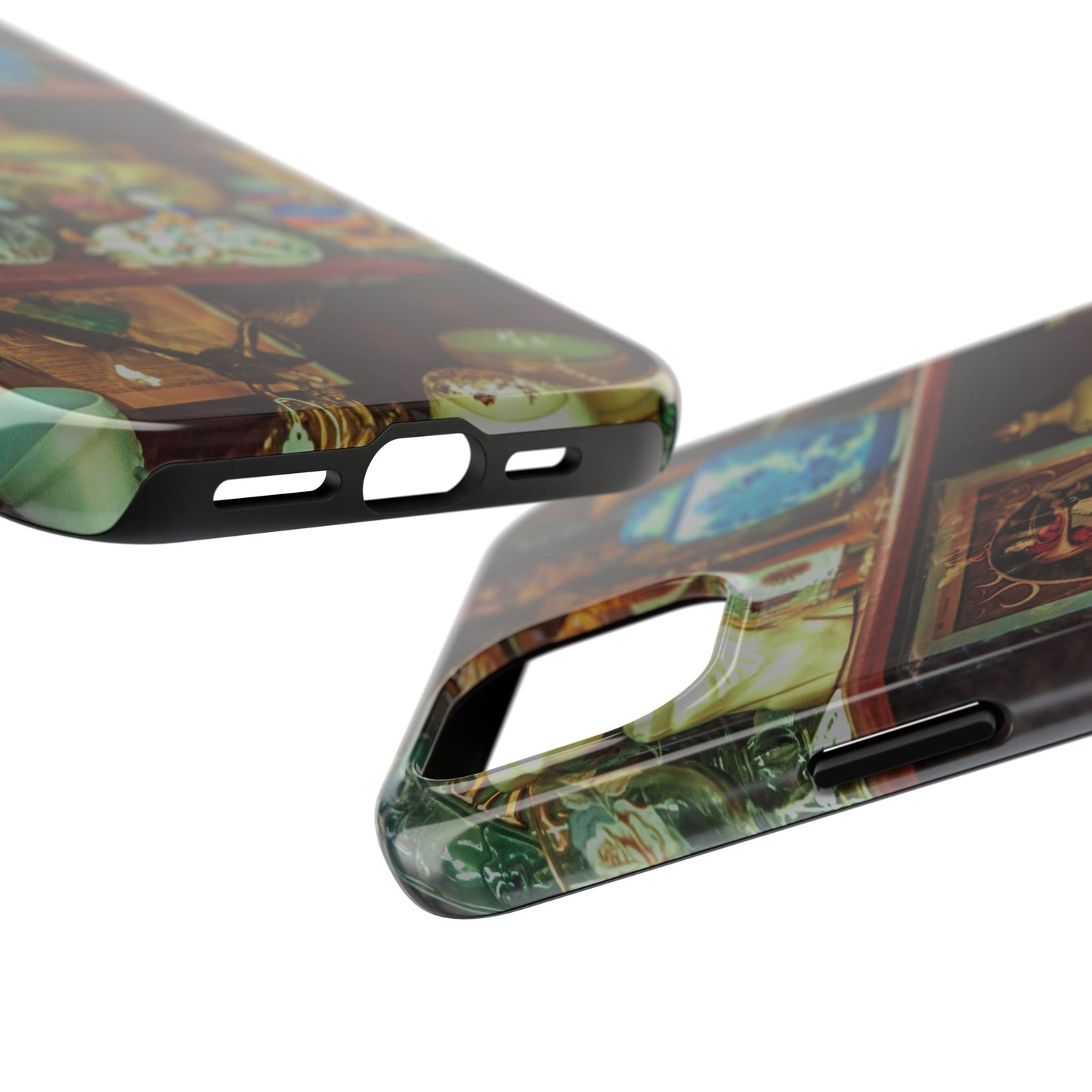 Vintage Curio Cabinet Tough Phone Case, Antique Shelf iPhone & Samsung Cover, Gift for Vintage Decor Lovers