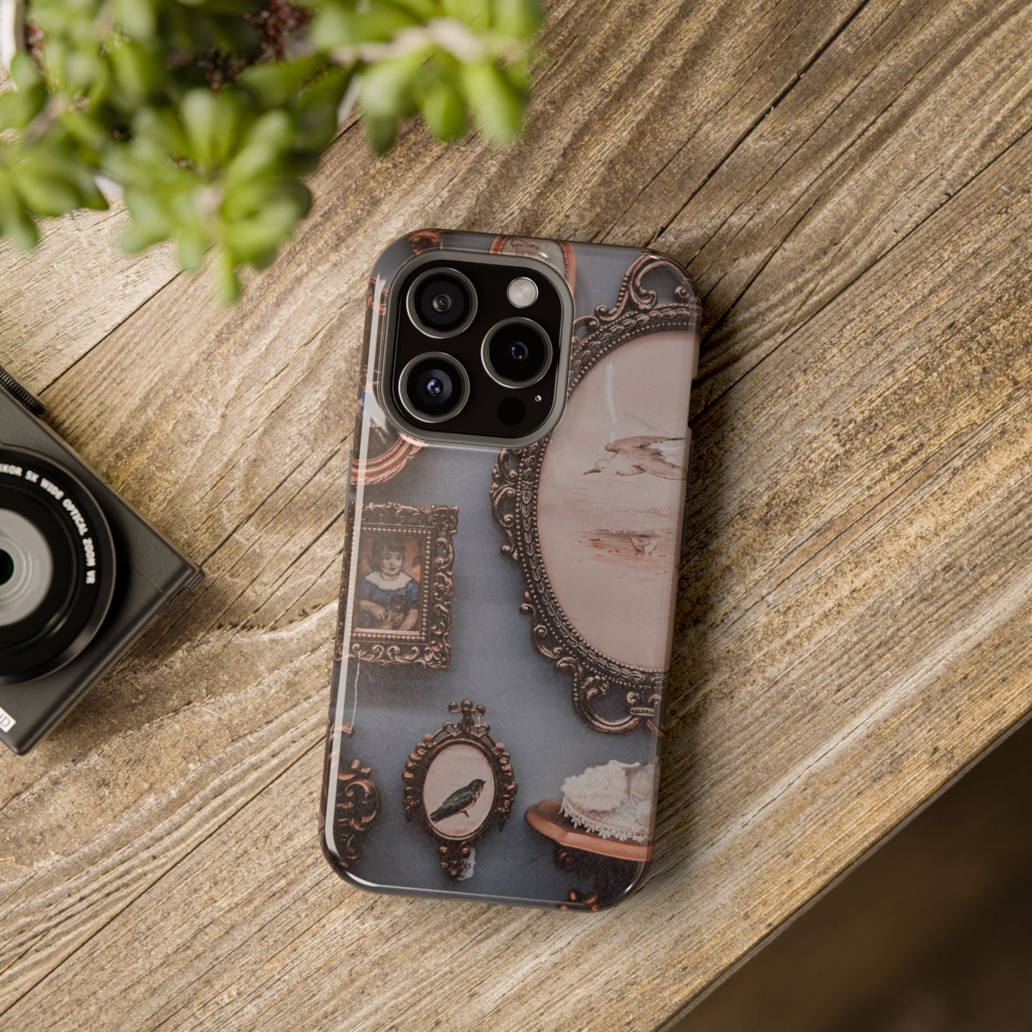 Vintage Frame Gallery Phone Case with MagSafe, Antique Wall Art Tough Case, Impact Resistant Protective Phone Cover