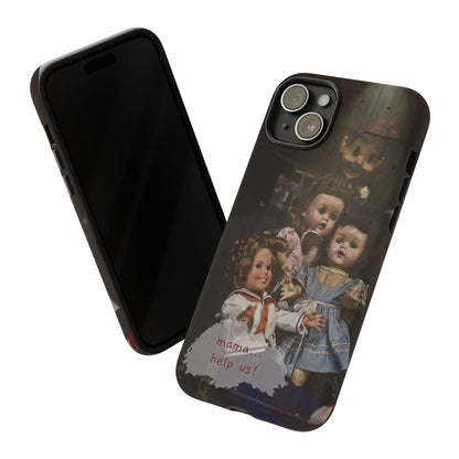 Personalized Creepy Doll Tough Phone Case – Gothic Vintage Graphic