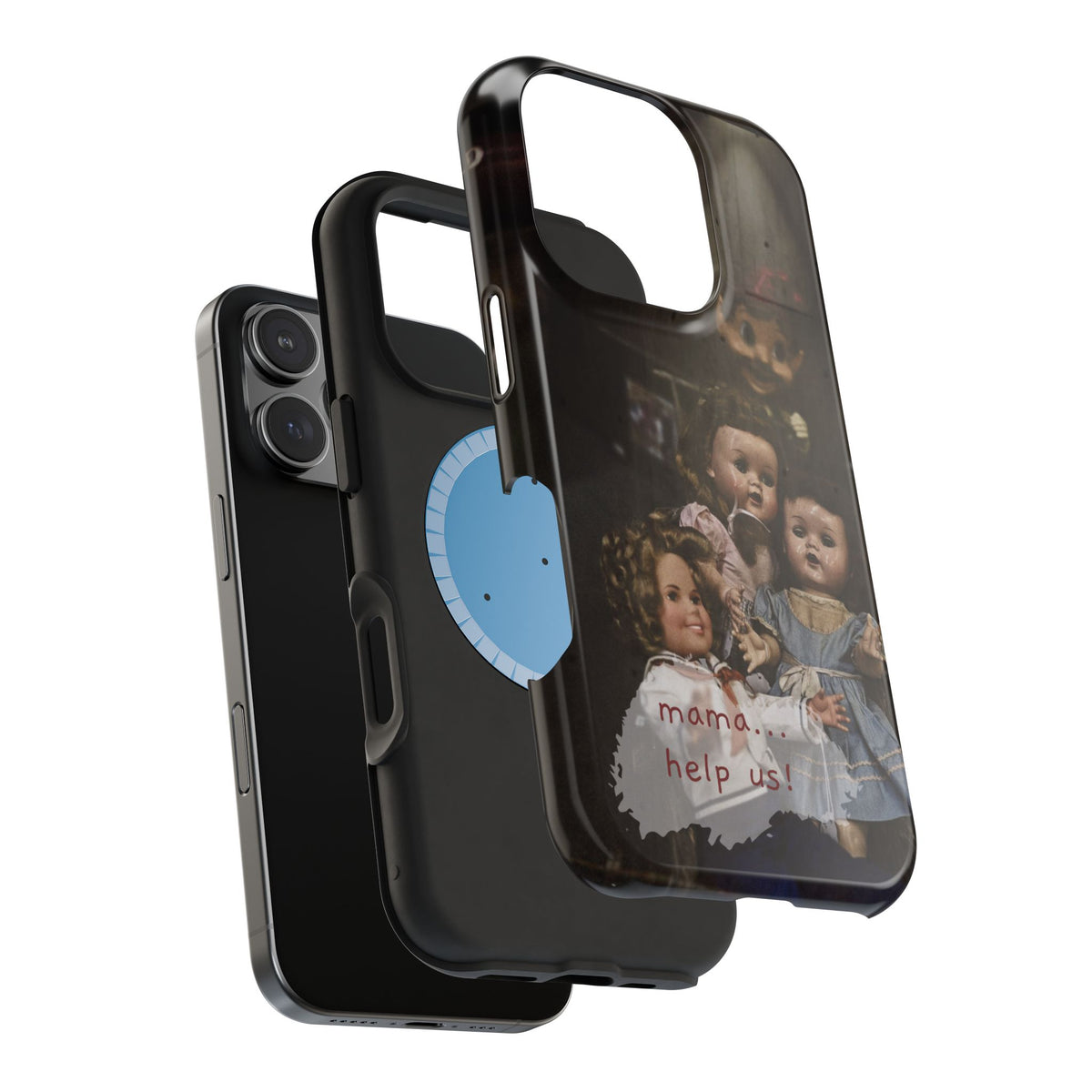 Personalized Creepy Doll MagSafe Tough Phone Case – Gothic Vintage Graphic