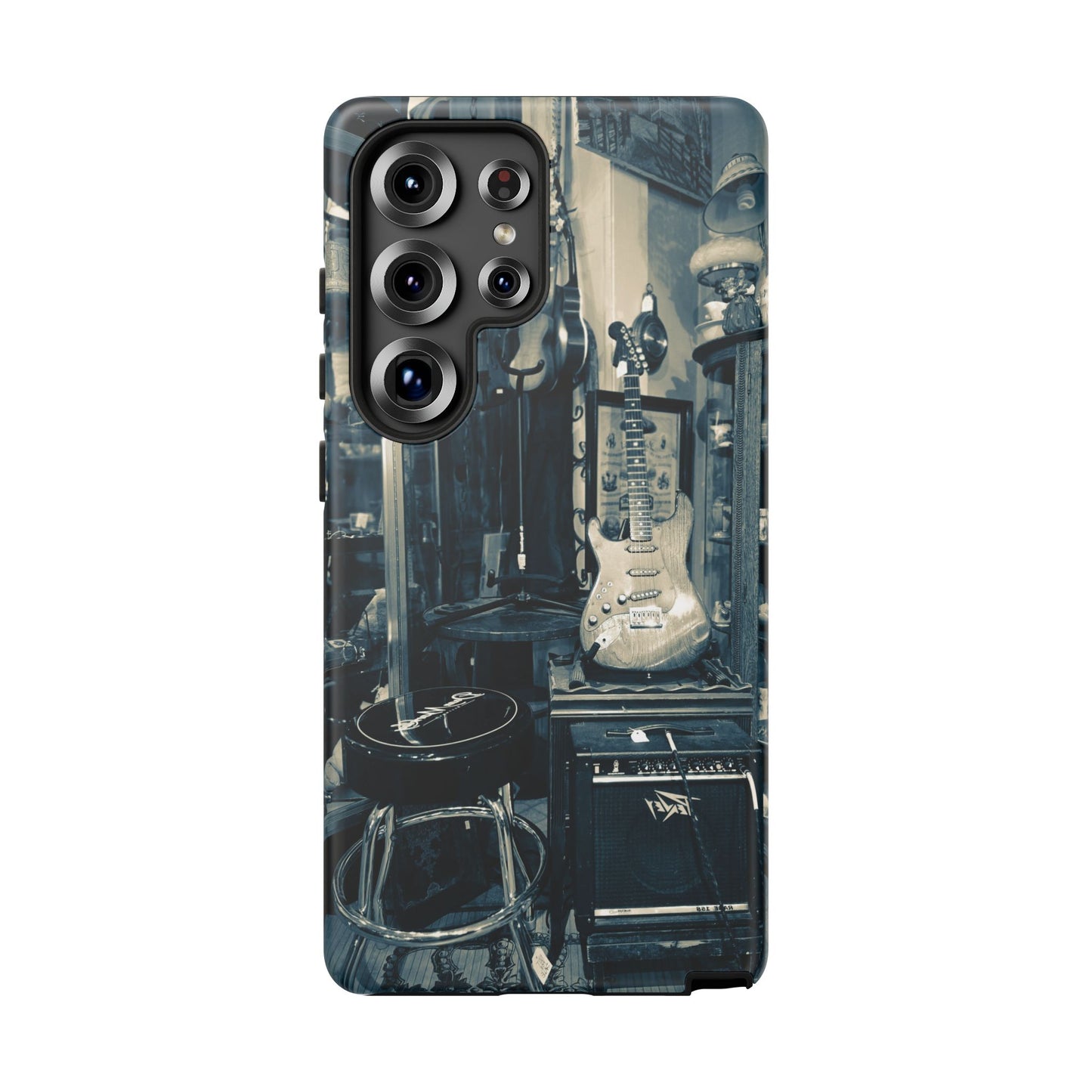 Guitar Vintage Phone Case, Tough Cases, Music Lover Gift, Rock & Roll Accessories, Unique Guitar Artwork, Phone Protection
