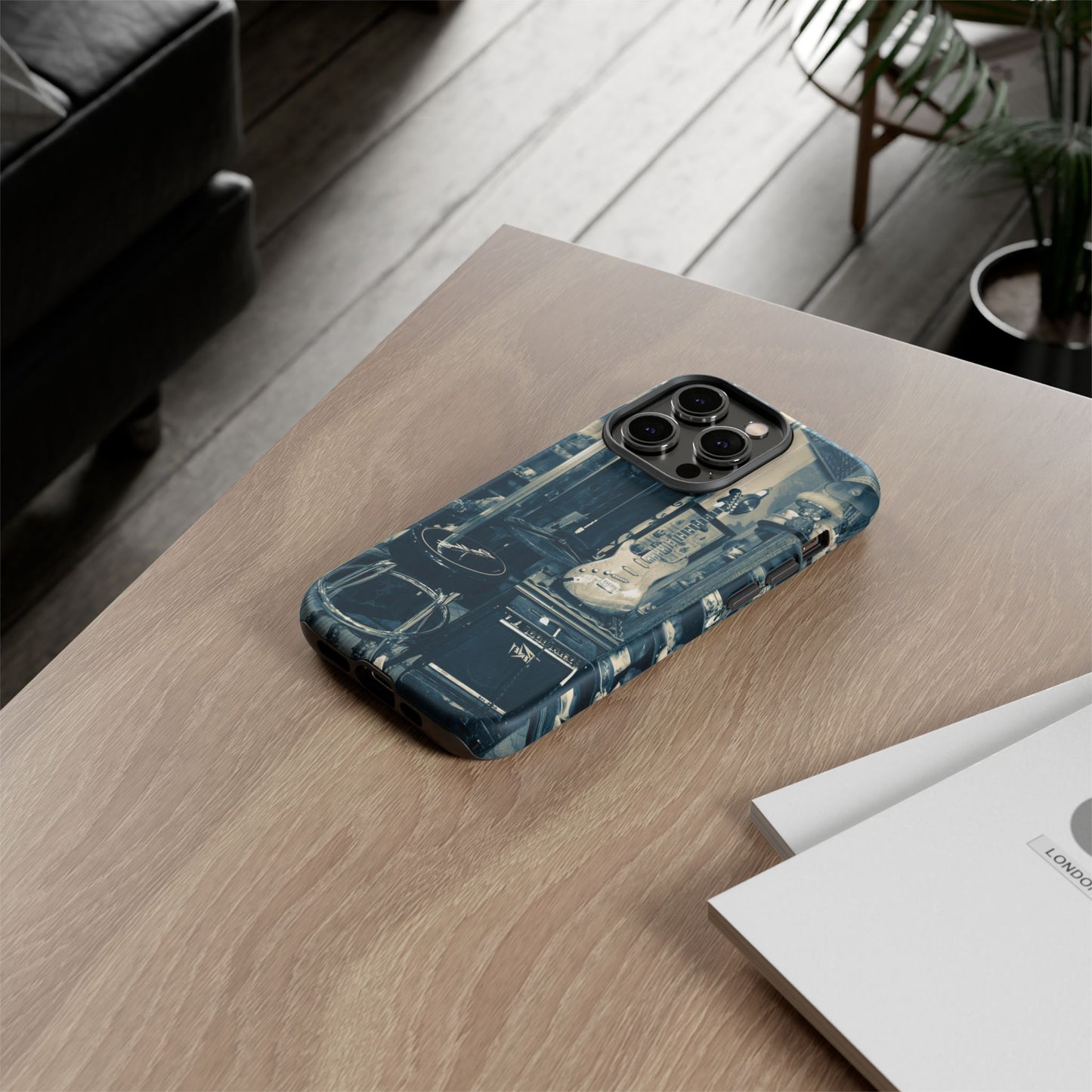 Guitar Vintage Phone Case, Tough Cases, Music Lover Gift, Rock & Roll Accessories, Unique Guitar Artwork, Phone Protection