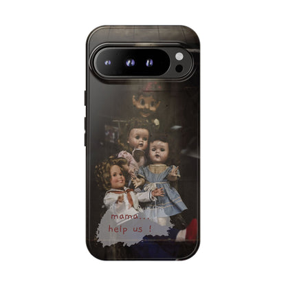 Personalized Creepy Doll Tough Phone Case – Gothic Vintage Graphic