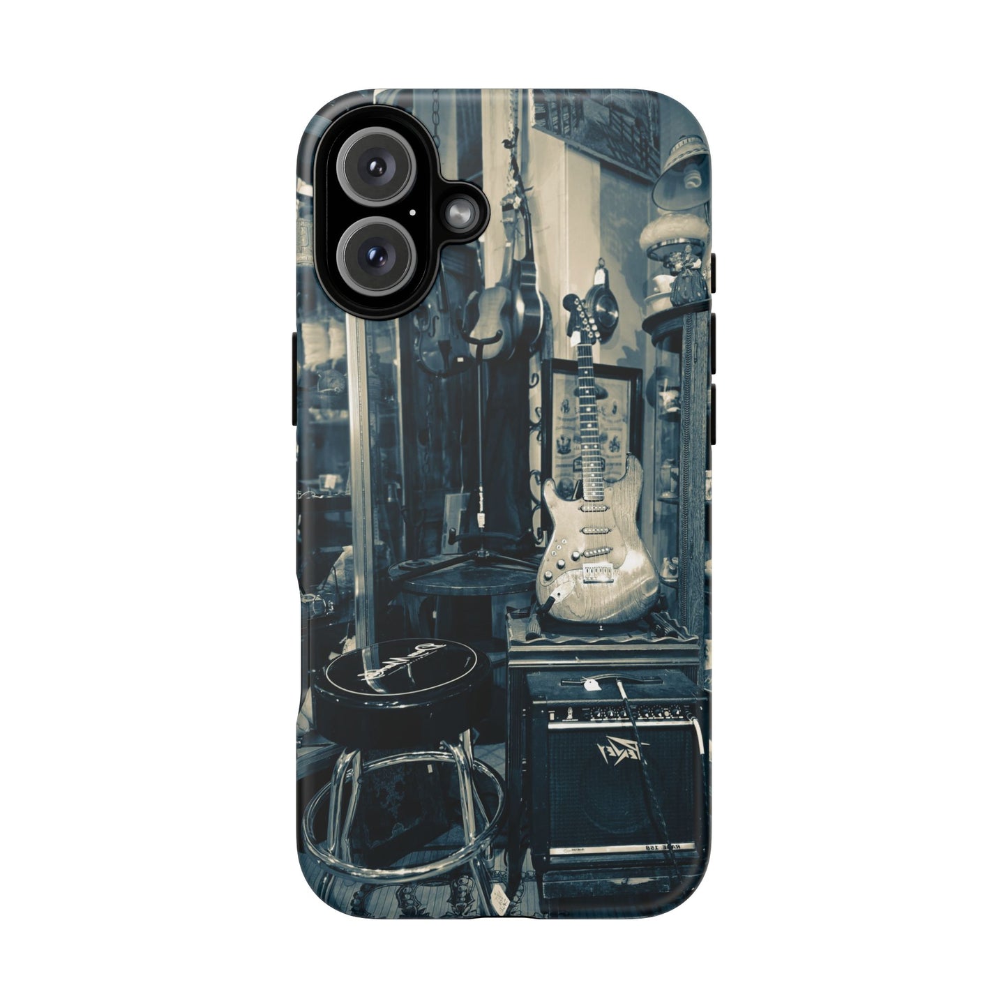 Guitar Vintage Phone Case, Tough Cases, Music Lover Gift, Rock & Roll Accessories, Unique Guitar Artwork, Phone Protection