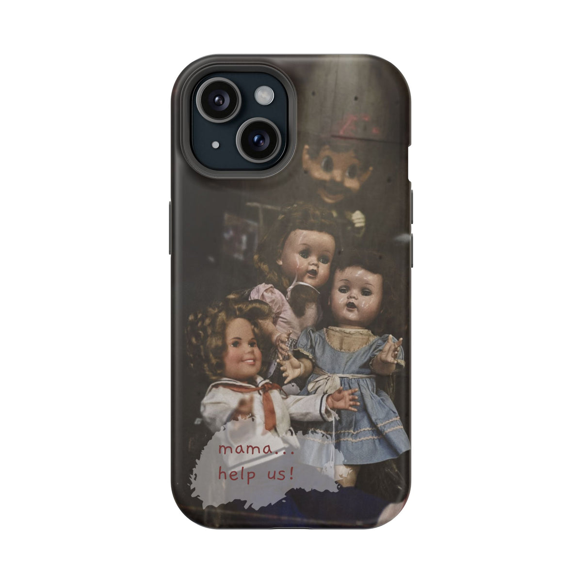 Personalized Creepy Doll MagSafe Tough Phone Case – Gothic Vintage Graphic