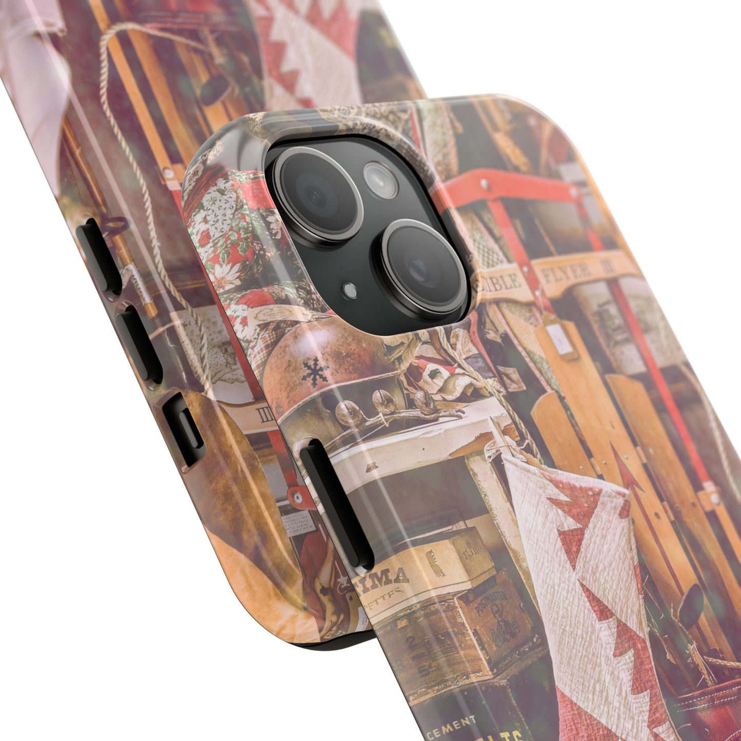 Vintage Ski Gear phone case | Retro winter sports collage