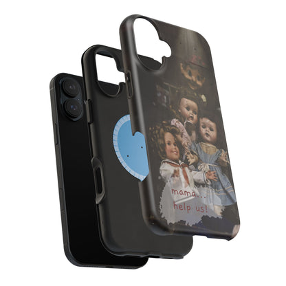 Personalized Creepy Doll MagSafe Tough Phone Case – Gothic Vintage Graphic