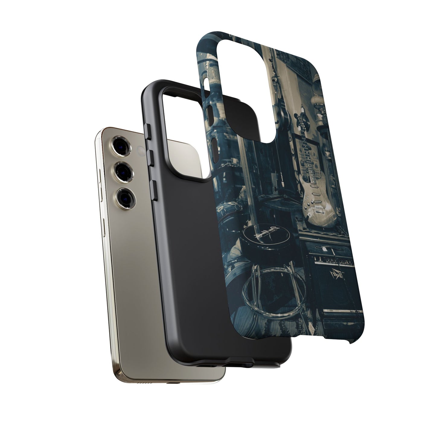 Guitar Vintage Phone Case, Tough Cases, Music Lover Gift, Rock & Roll Accessories, Unique Guitar Artwork, Phone Protection