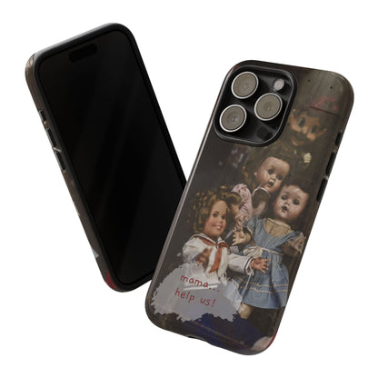 Personalized Creepy Doll Tough Phone Case – Gothic Vintage Graphic