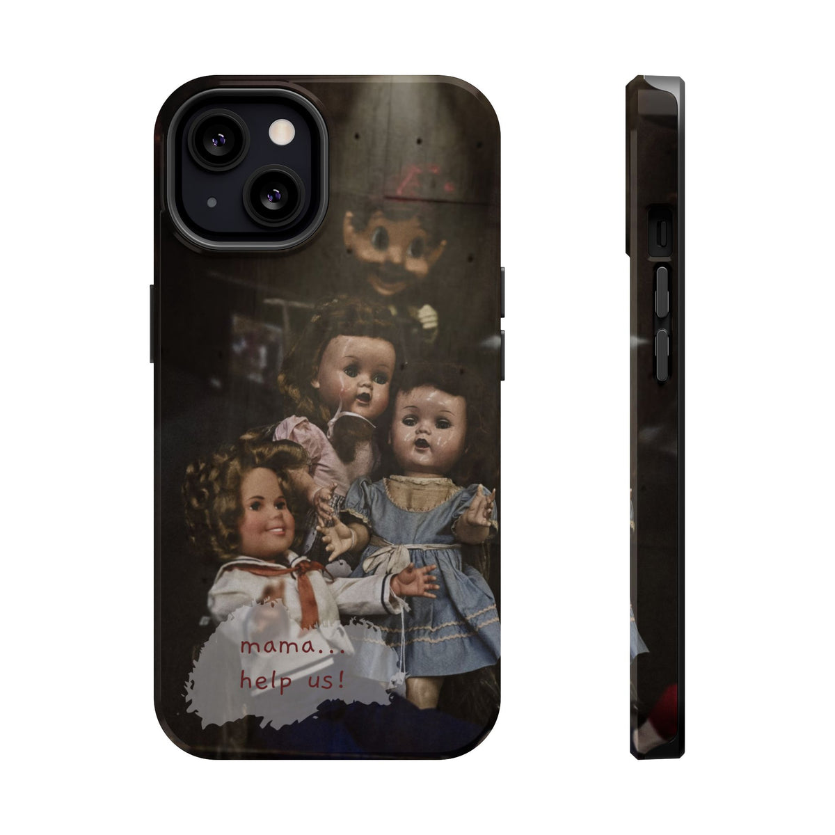 Personalized Creepy Doll MagSafe Tough Phone Case – Gothic Vintage Graphic