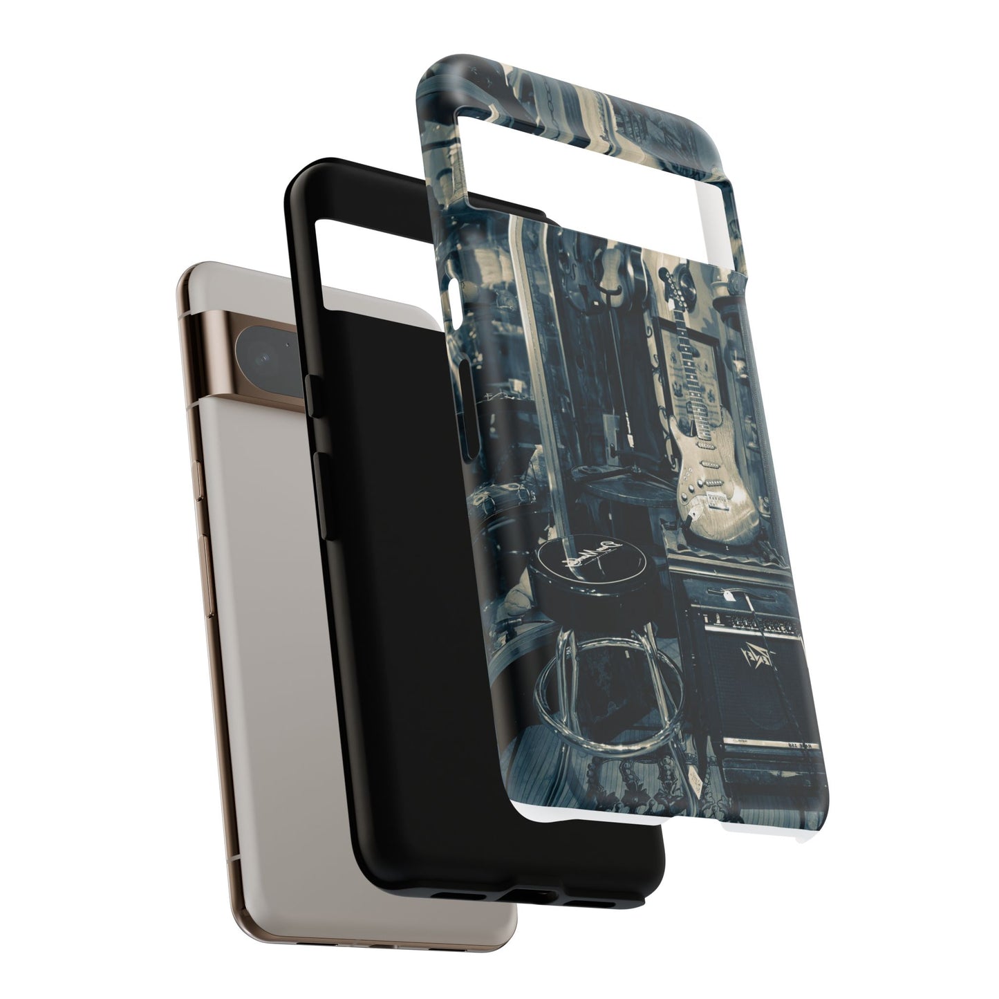 Guitar Vintage Phone Case, Tough Cases, Music Lover Gift, Rock & Roll Accessories, Unique Guitar Artwork, Phone Protection