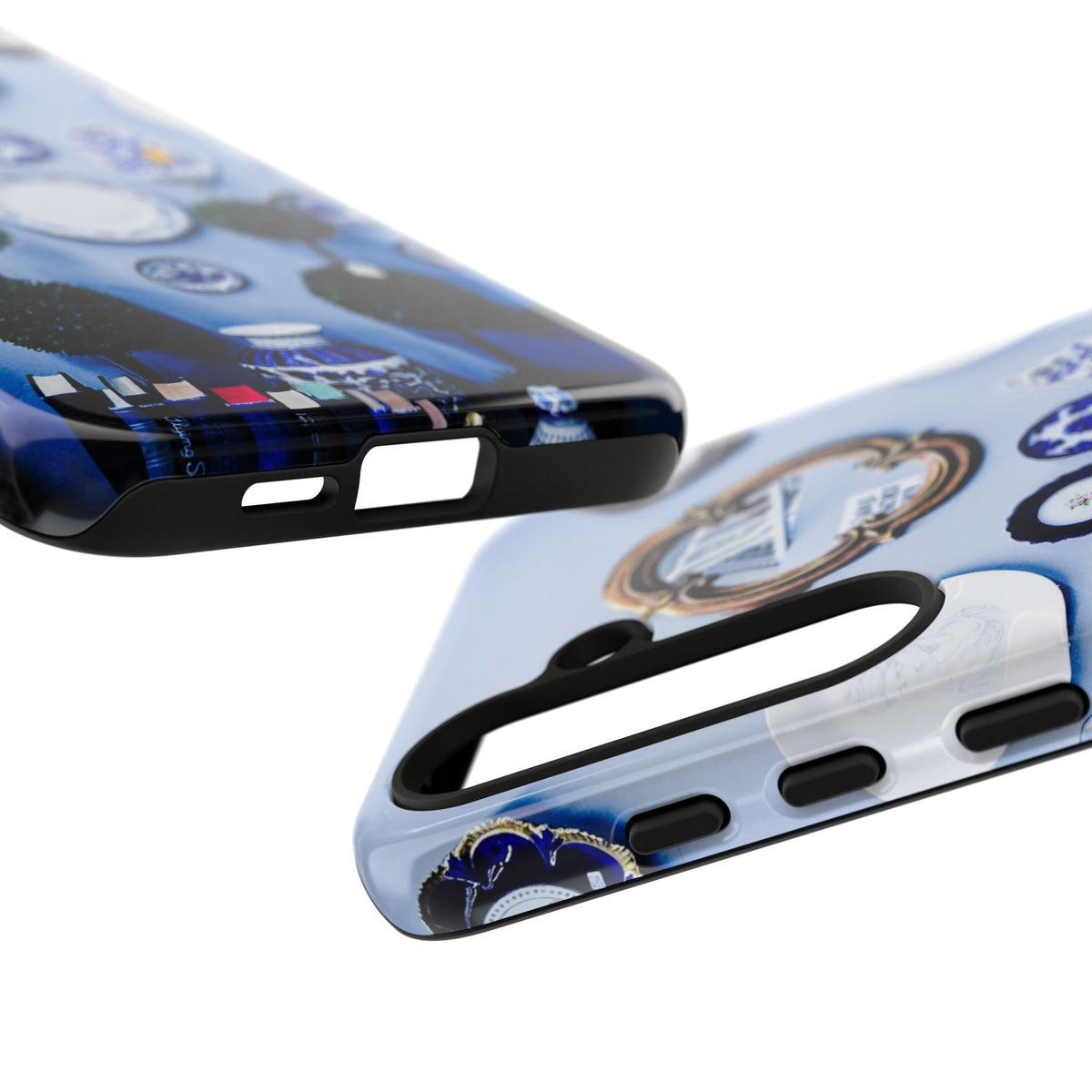Decorative Phone Case with Blue Plate Design, Vintage Phone Cover, Unique Gift for Phone Lovers, Wall Art Vibe