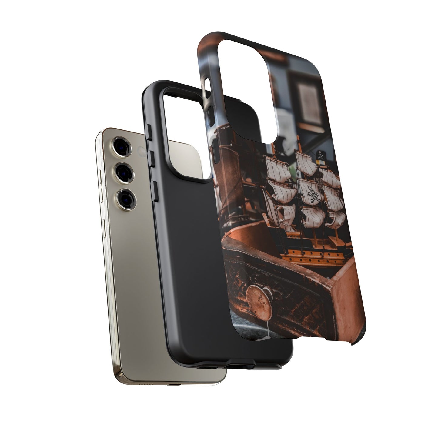 Vintage Ship-Inspired Phone Case, Nautical Design, Tough Phone Cover, Unique Gift for Sea Lovers, Perfect for Summer Adventures