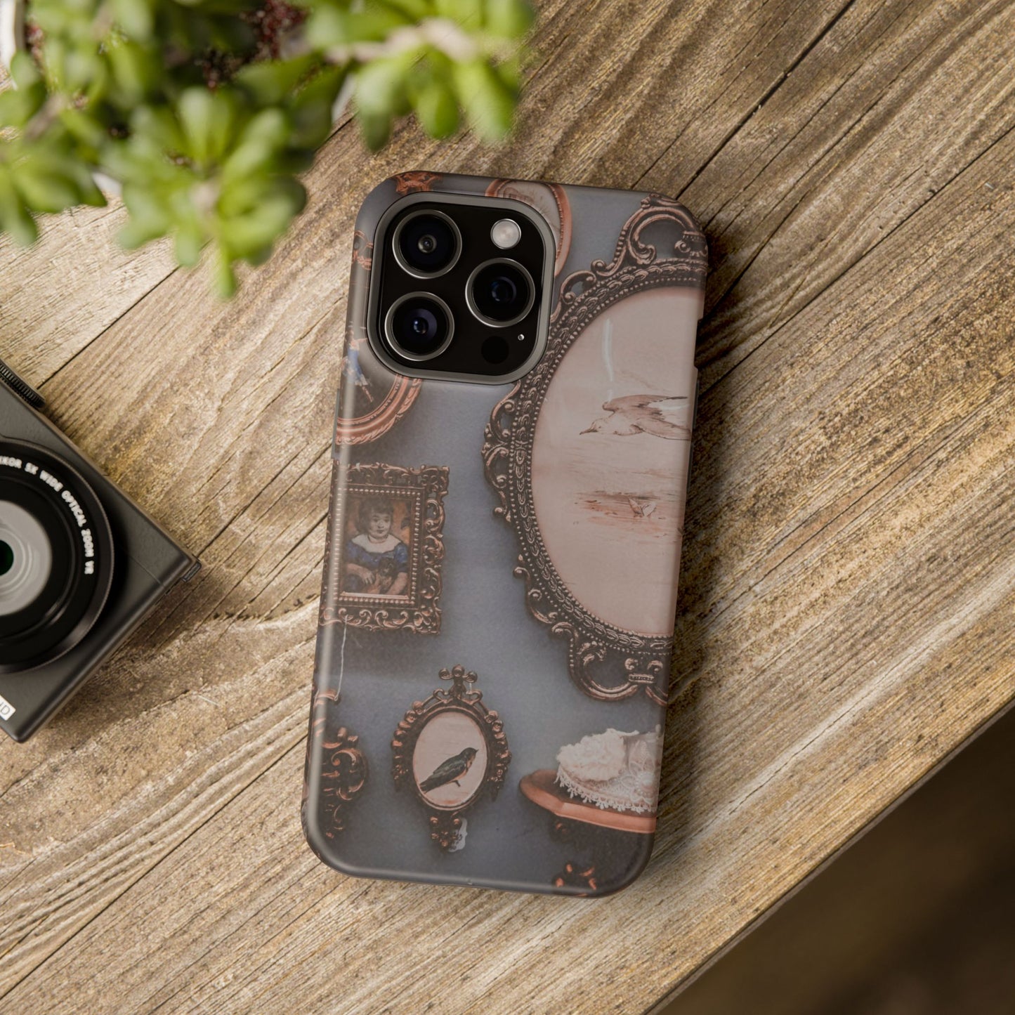 Vintage Frame Gallery Phone Case with MagSafe, Antique Wall Art Tough Case, Impact Resistant Protective Phone Cover