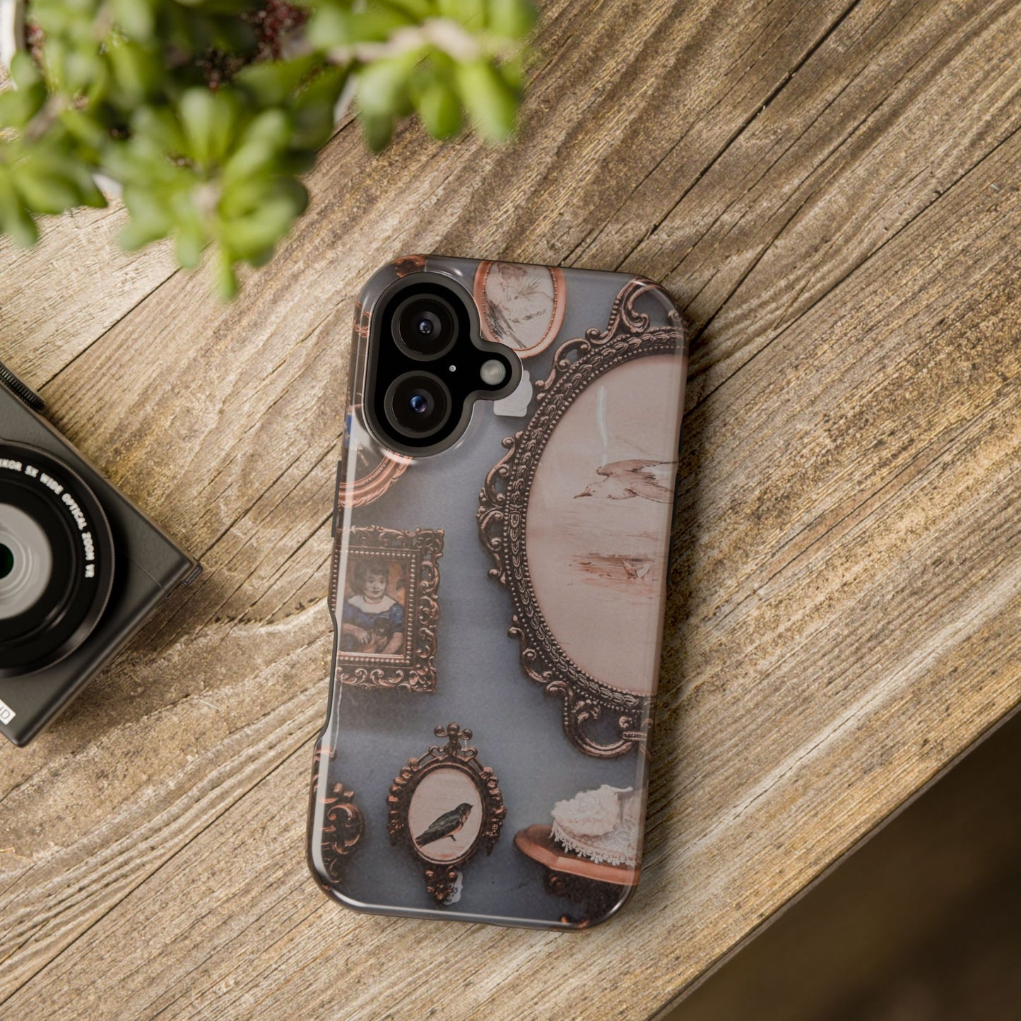 Vintage Frame Gallery Phone Case with MagSafe, Antique Wall Art Tough Case, Impact Resistant Protective Phone Cover