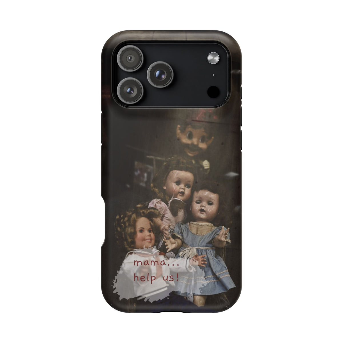 Personalized Creepy Doll MagSafe Tough Phone Case – Gothic Vintage Graphic