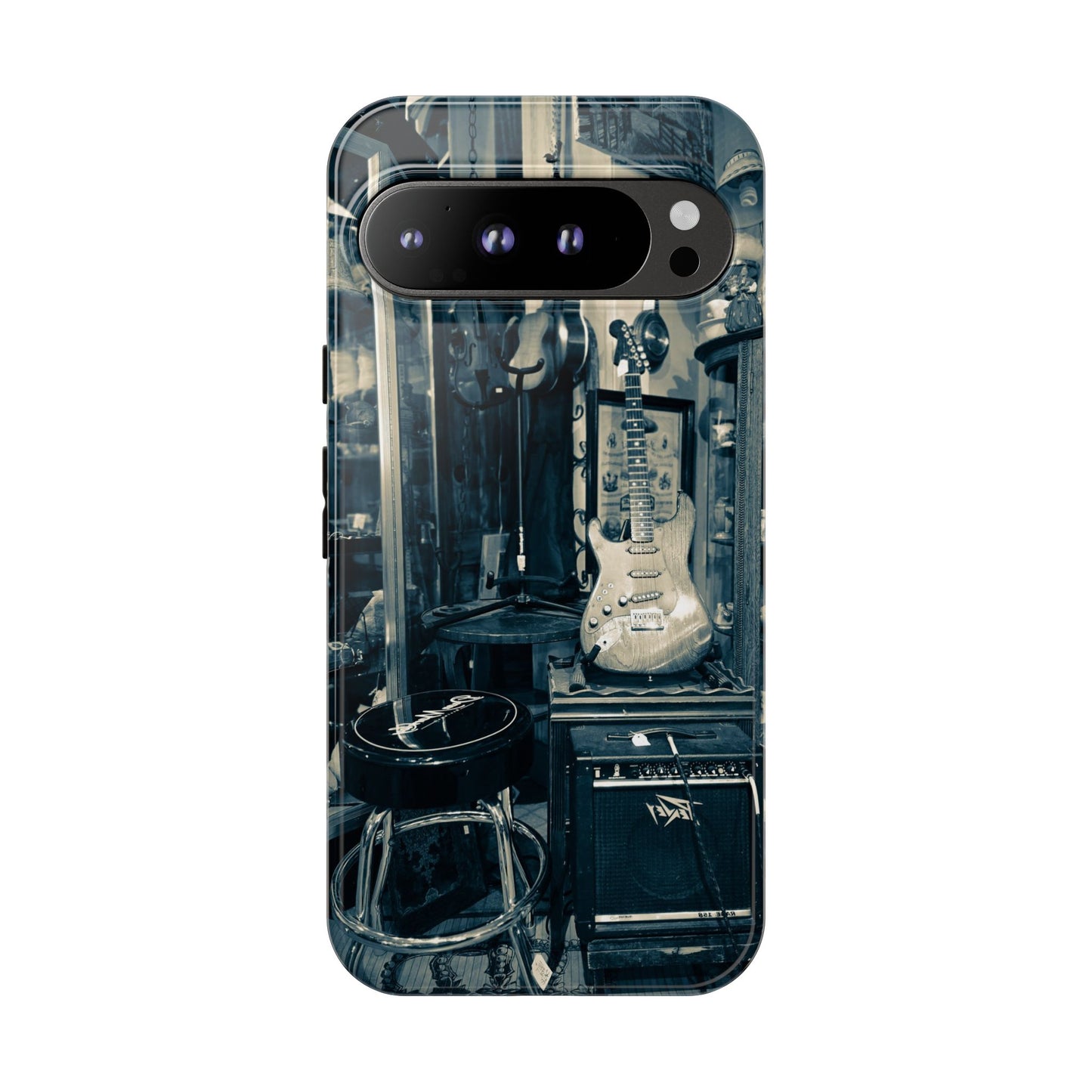 Guitar Vintage Phone Case, Tough Cases, Music Lover Gift, Rock & Roll Accessories, Unique Guitar Artwork, Phone Protection