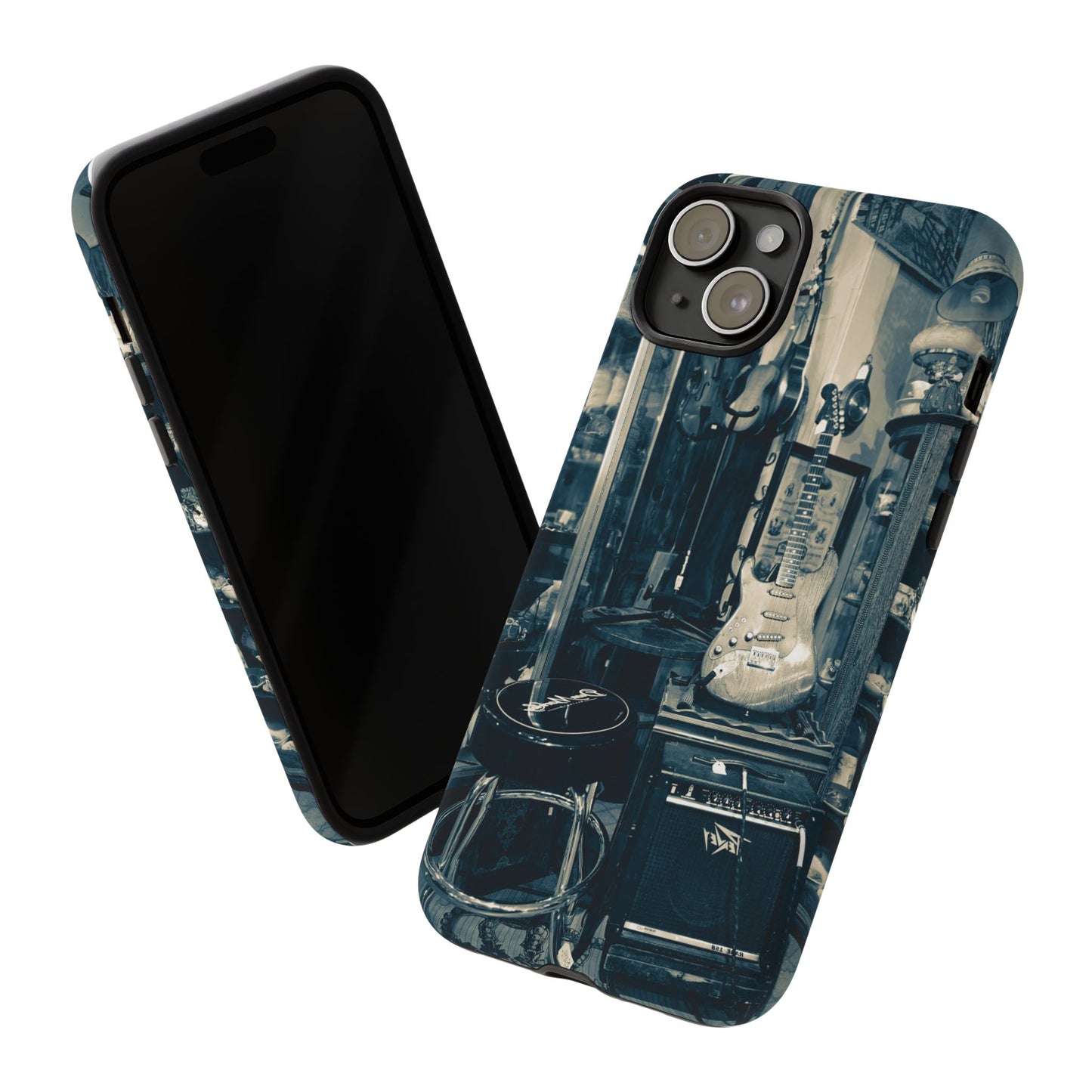 Guitar Vintage Phone Case, Tough Cases, Music Lover Gift, Rock & Roll Accessories, Unique Guitar Artwork, Phone Protection