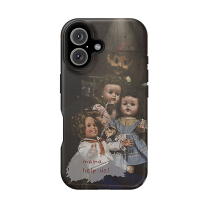 Personalized Creepy Doll MagSafe Tough Phone Case – Gothic Vintage Graphic