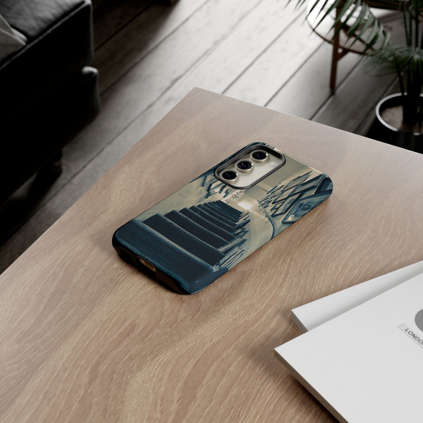 Vintage Style Tough Cases: Artistic Phone Case with Stairway Design, Unique Mobile Cover, Creative Gift for Art Lovers, Stylish Accessory