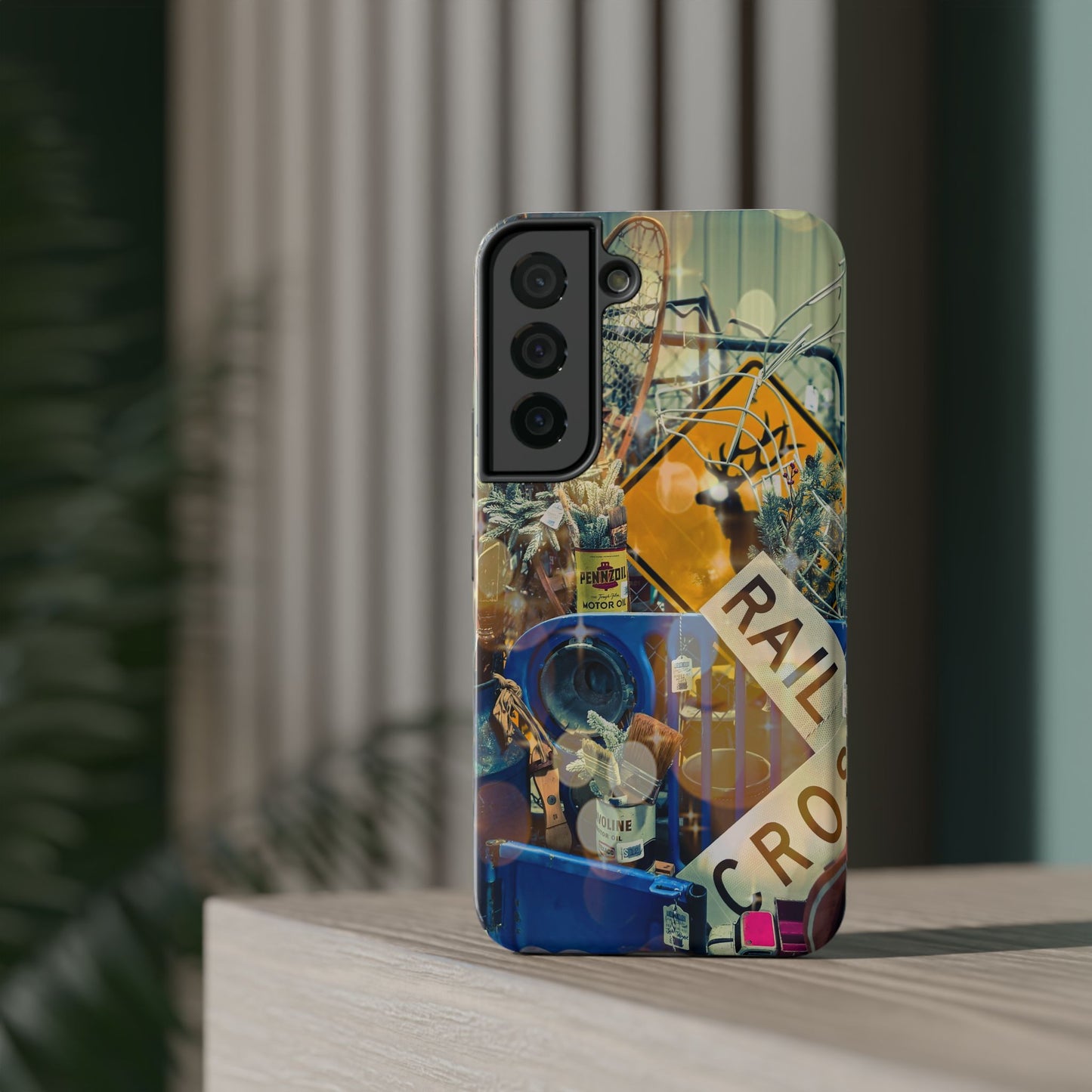 Vintage Railroad Crossing Collage Phone Case