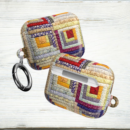 Vintage Log Cabin Quilt AirPods & AirPods Pro Case – Protective Cover