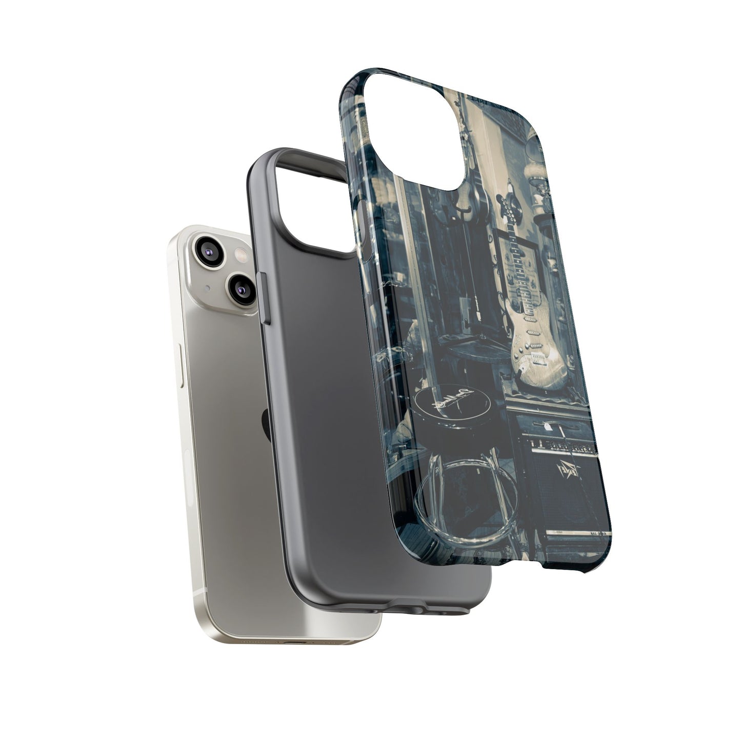 Guitar Vintage Phone Case, Tough Cases, Music Lover Gift, Rock & Roll Accessories, Unique Guitar Artwork, Phone Protection