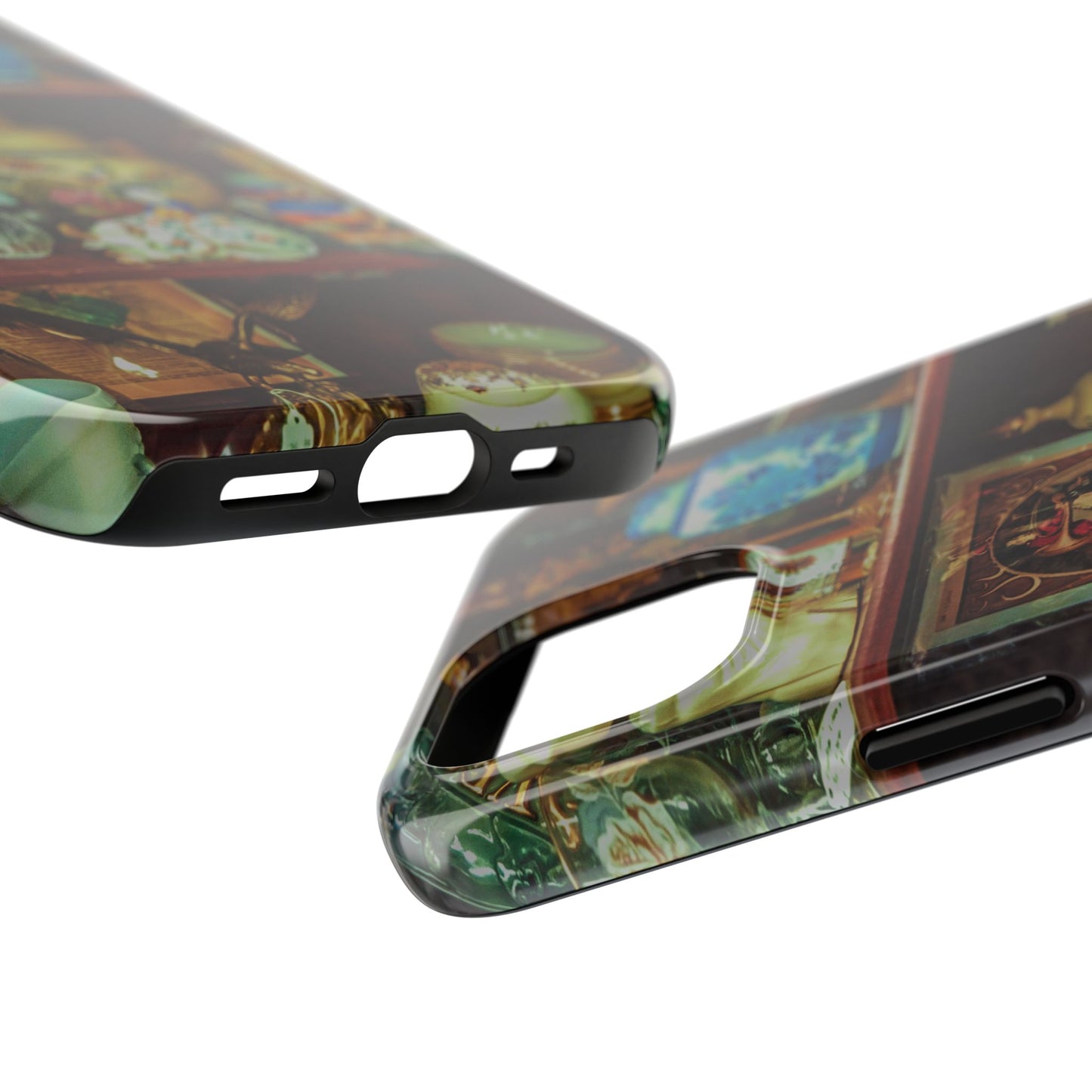 Vintage Curio Cabinet Tough Phone Case, Antique Shelf iPhone & Samsung Cover, Gift for Vintage Decor Lovers