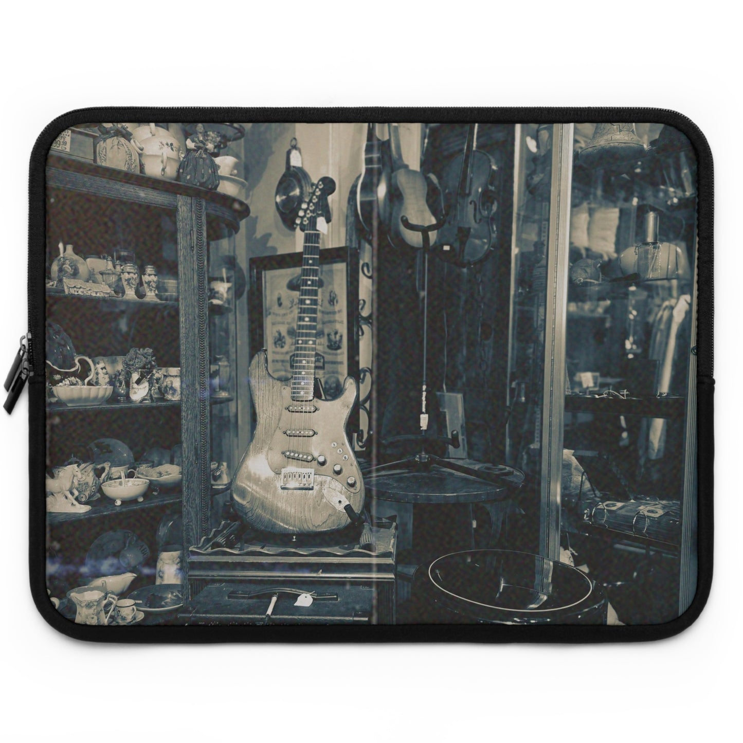 Vintage Electric Guitar Laptop Sleeve | Retro Padded Neoprene Computer Case for MacBook & Laptop