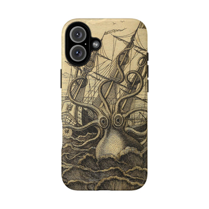 Vintage Kraken Tough Phone Case – Nautical Sea Monster Graphic