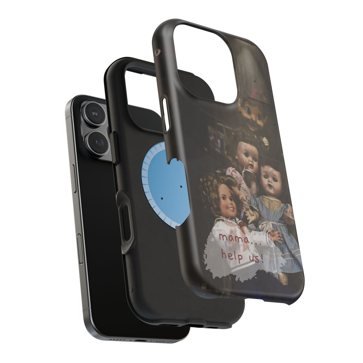 Personalized Creepy Doll MagSafe Tough Phone Case – Gothic Vintage Graphic