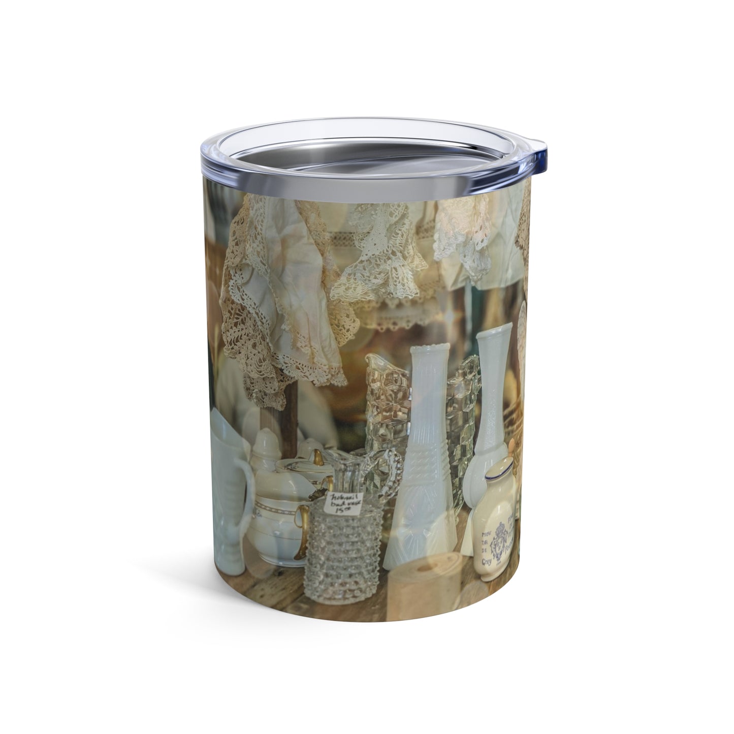 Vintage Glassware Pattern Tumbler | Antique Lace China Collage