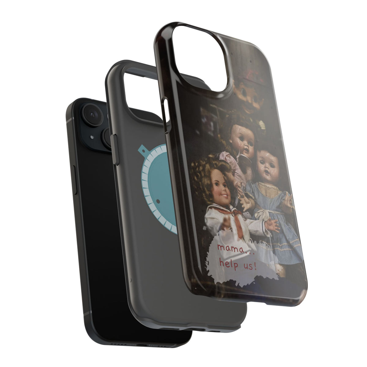 Personalized Creepy Doll MagSafe Tough Phone Case – Gothic Vintage Graphic